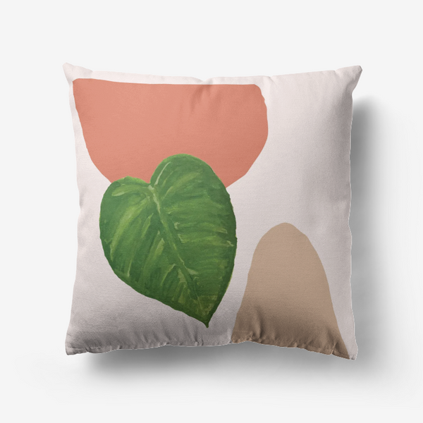 Heart Leaf Throw Pillow