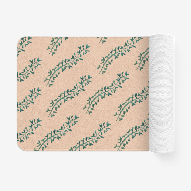 Branches On Plain Peach Non-Slip Mat