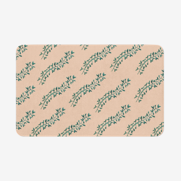 Branches On Plain Peach Non-Slip Mat