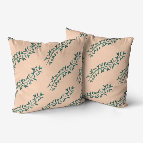 Branches On Plain Peach Throw Pillow