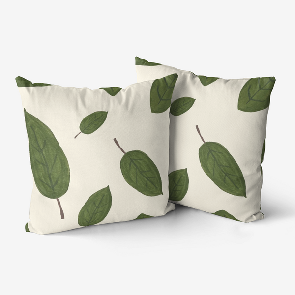 Floating Leaves Throw Pillow