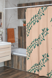 Branches On Plain Peach Shower Curtain