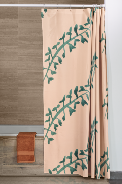 Branches On Plain Peach Shower Curtain