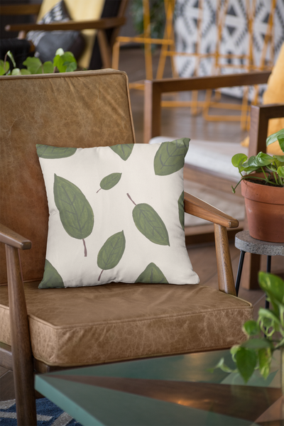 Floating Leaves Throw Pillow