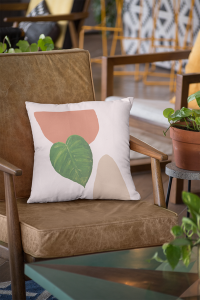 Heart Leaf Throw Pillow